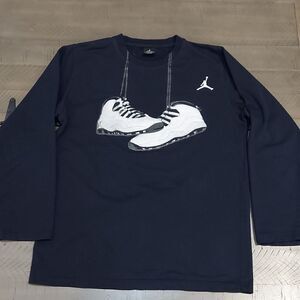 Rare Jordan Jumpman Retro Steel Long Sleeve T-Shirt Sz L